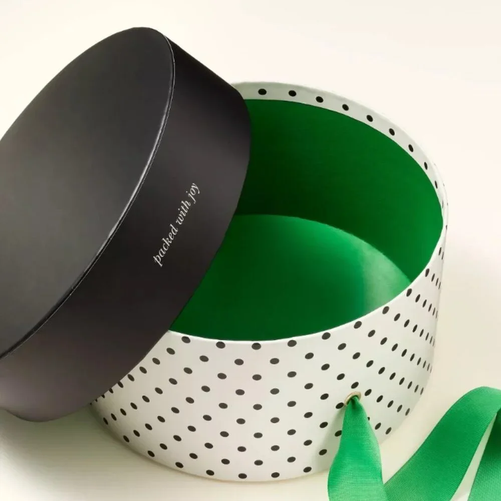 NWT 2pk Round Gift Boxes - kate spade new york x Target Black/Cream/Green